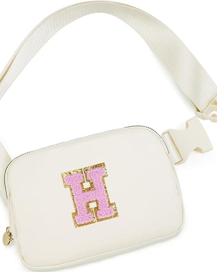 Uygafly Monogrammed Gifts for Women - Fanny Pack & Crossbody Bag for Kids & Women, Trendy Everywhere Belt Bag | Cream