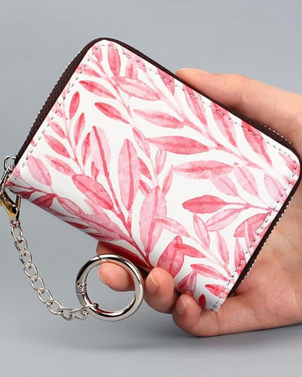 FurArt Zipper Wallet Women, RFID Blocking Credit Card Wallet, Business Card Holder, Compact Size KeyChain Wallet