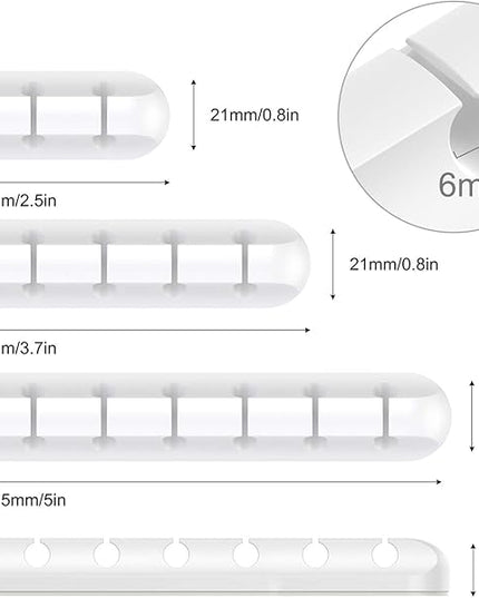 SOULWIT Cable Holder Clips, 3-Pack Cable Management Cord Organizer Clips Silicone Self Adhesive for Desktop USB Charging Cable Nightstand Power Cord Mouse Cable Wire PC Office Home