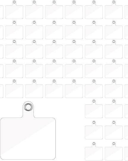 50PCS Phone Tether Tab Cellphone Strap Transparent Phone Lanyard Tab Connector Lanyard Patch Universal Cellphone Tether Patches Non Adhesive Clear Replacement Patches for Most Smartphones Phones Cases
