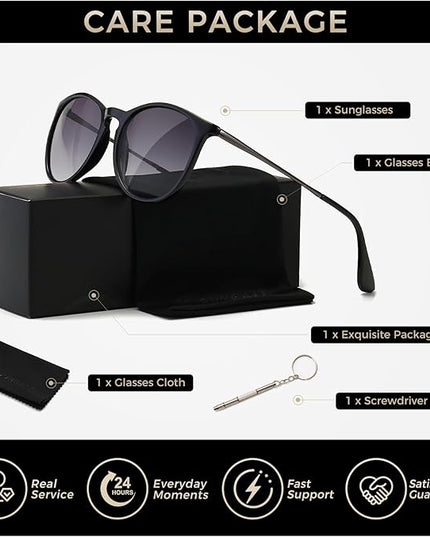 SUNGAIT Premium Vintage Round Sunglasses for Women Men Classic Retro Trendy Style