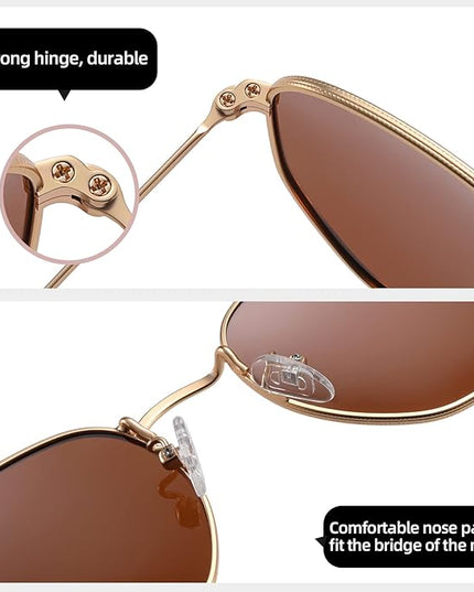 MEETSUN Polarized Hexagon Sunglasses for Women Men Polygon Square Sun Glasses UV400 Protection Metal Frame