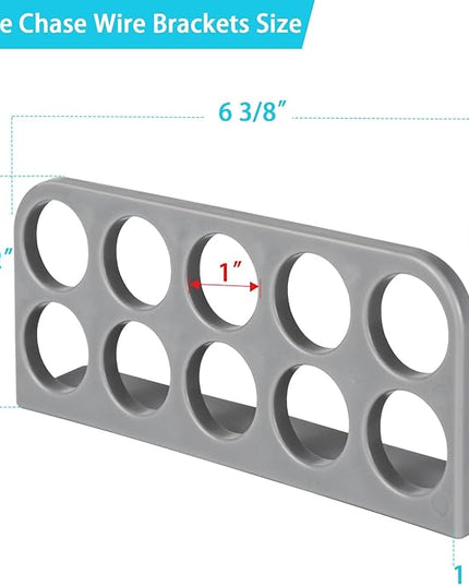 20Pack Cable Chase-Wire Bracket,Cable Support Wire Bracket Holder for NMB Electrical Cord Organized Management,Labor Time Saving,1" with 10-Hole Design