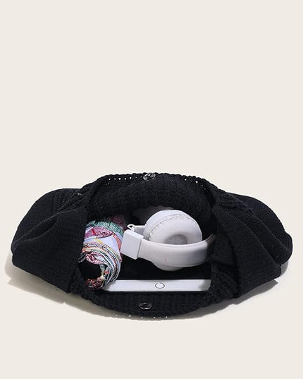 ENBEI Women's Crochet Tote Bag Knit Shoulder bag,Aesthetic Bag,Cute Eco-Friendly Tote for Travel,Daily Use,Gift Box Packaging