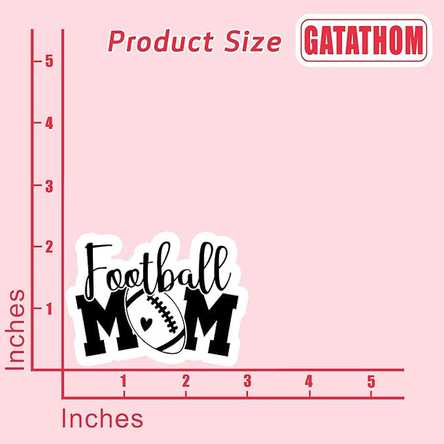 (3PCS) Football Mom Sticker Decals Football Stickers Waterproof Vinyl Decal for Book Laptop Tumblers, Cups, Water Bottles, Phone Case, Football Gifts for Mom Mama Mother's Day, 3" x 2.2 "