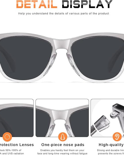 DANAMY Sunglasses Womens Polarized Sunglasses for Women Trendy Designer Mirrored UV400 Protection Sun Glasses
