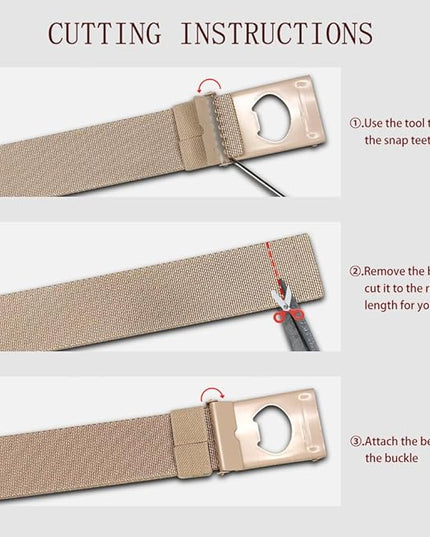 DOOPAI Stretch Canvas Belt for Men, Adjustable Elastic Holeless Web Belt for Casual, Golf, and Work, with Bottle Opener
