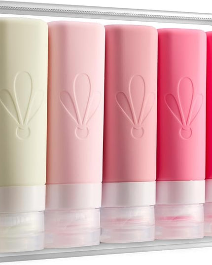 INSFIT Travel Bottles for Toiletries, TSA Approved 3oz Travel Size Toiletries, BPA Free Leak Proof Squeezable Silicone Tubes Travel Essentials for Shampoo Conditioner Lotion Soap