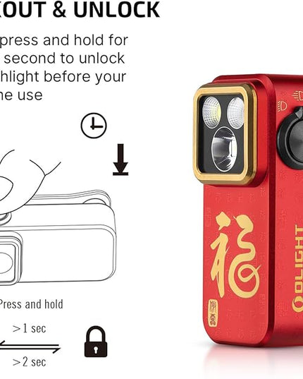 OLIGHT Oclip Pro EDC Flashlight Clip-on Light, Rechargeable 500 Lumens with Three Lighting Solutions Type-C Charging, Magnetic Flash Lights for Signaling, Cycling, Outdoor or Indoor Use(FS Red)