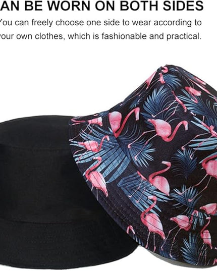 Malaxlx Unisex Bucket Hat Beach Sun Hat Aesthetic Fishing Hat for Men Women Teens, Reversible Double-Side-Wear
