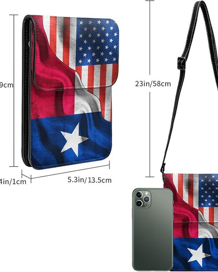 America Flag Texas Flag Small Crossbody Bag Is A Shoulder Bag Designed For Women And Girls Cell Phone Crossbody Wallet Purses With Card Slots Adjustable Strap