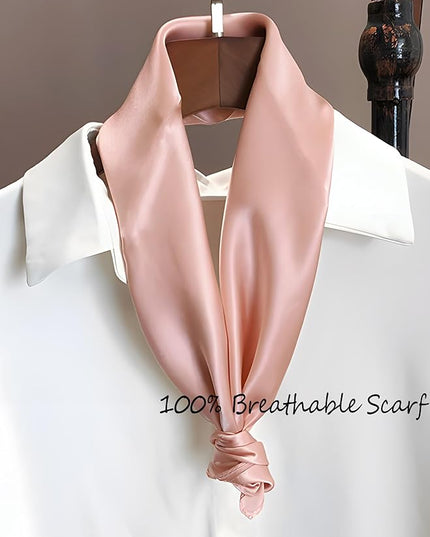 100% Mulberry Silk Scarf for Women Hair Lightweight Square Neckerchief Wrap For Head Scarves 21"