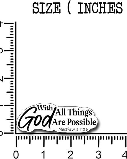 (3Pcs) with God All Things are Possible Sticker Christian Gifts Decorate Books Laptop Phone Water Bottles Kindles Stickers Tumbler Sticker Waterproof Vinyl Decorate 3" Inch