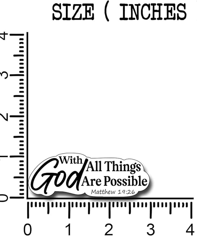 (3Pcs) with God All Things are Possible Sticker Christian Gifts Decorate Books Laptop Phone Water Bottles Kindles Stickers Tumbler Sticker Waterproof Vinyl Decorate 3" Inch