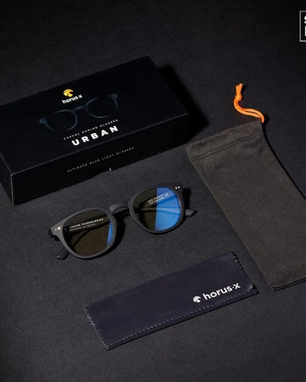 Horus X • Blue Light Glasses Men Women | Blue Light Blocking Glasses for Screen Anti-Fatigue & Eye Migraine | Urban V3