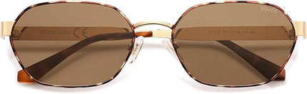 SOJOS Trendy Polarized Hexagon Sunglasses for Women Men, UV400 Retro Rectangle Shades SJ1238
