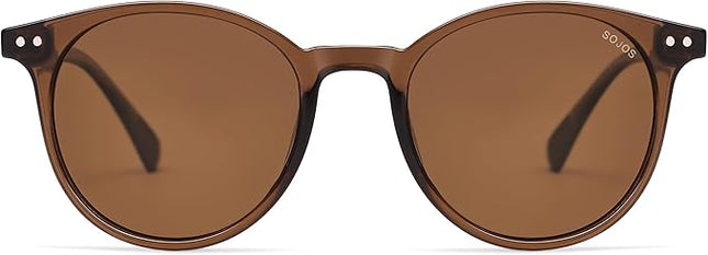 SOJOS Small Round Classic Polarized Sunglasses for Women Men Vintage Style UV400 Lens MAY SJ2113