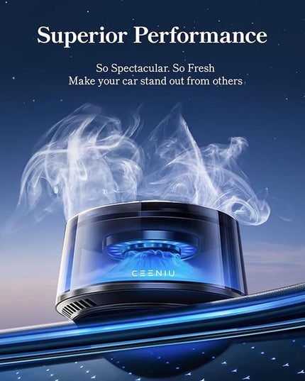 Ceeniu Smart Car Air Fresheners, Premium Scenic Fragrance Car Diffuser, Auto On/Off, Adjustable Intensity, Sandalwood Cologne & Cherry Blossom Lasts for 4 months, 2025 New CF8 Automotive Freshener