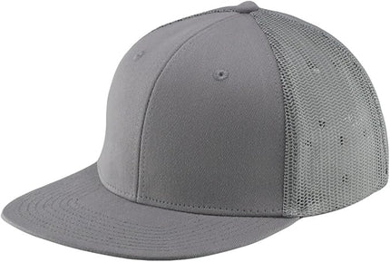 Flat Bill Snapback Mesh Hats | Fits OSFM & XXL Big Head | Blank Solid Color Adjustable Trucker Hat for Men