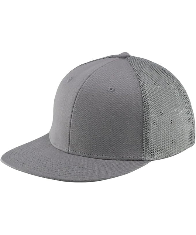 Flat Bill Snapback Mesh Hats | Fits OSFM & XXL Big Head | Blank Solid Color Adjustable Trucker Hat for Men