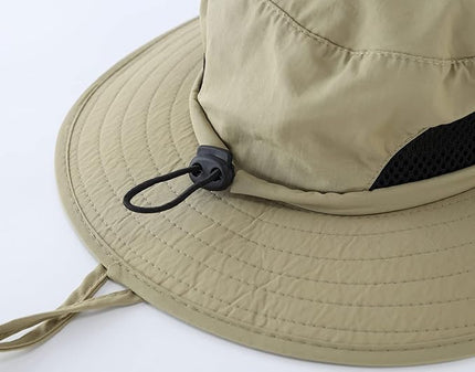 LLmoway Kids Sun Protection Hat Quick Dry Adjustable Wide Brim Mesh Bucket Hat