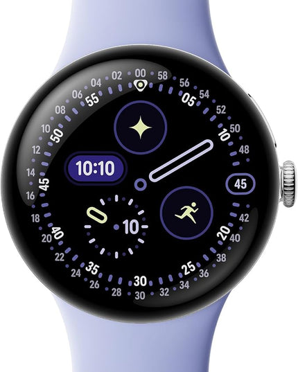 Google Pixel Watch 4 (41mm) - Android Smartwatch with Heart Rate and Sleep Tracking - 30-Hour Battery - Fitness Tracking - Google AI - Polished Silver Aluminum Case - Iris Active Band - Wi-Fi