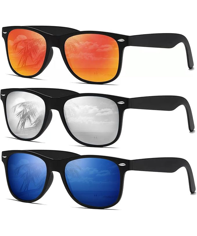 DEMIKOS Sunglasses Men Polarized Sunglasses for Mens Womens Retro Mirror Lens for Driving Fishing UV Protection