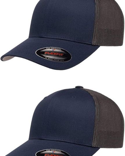 Flexfit 6511 Fitted Mid-Profile Stretchable Mesh Panels Trucker Cap | Bulk Pack Available
