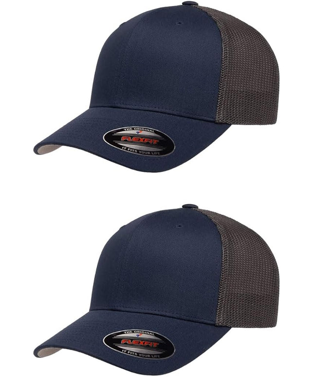 Flexfit 6511 Fitted Mid-Profile Stretchable Mesh Panels Trucker Cap | Bulk Pack Available