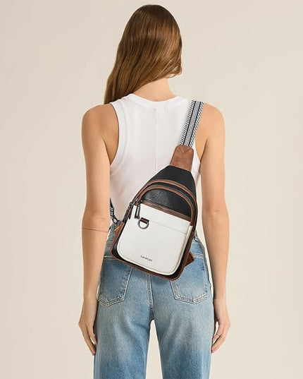 7L Sling Bag for Women Men Vegan Leather Crossbody Bags Fanny Pack Purse Backpack Over Shoulder Bag Travel Anti Theft