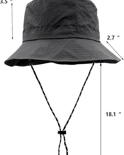 woogwin Waterproof Bucket Rain Hat with Chin Strap Quick Dry Packable Boonie Sun Hat Safari Hat UV Protection