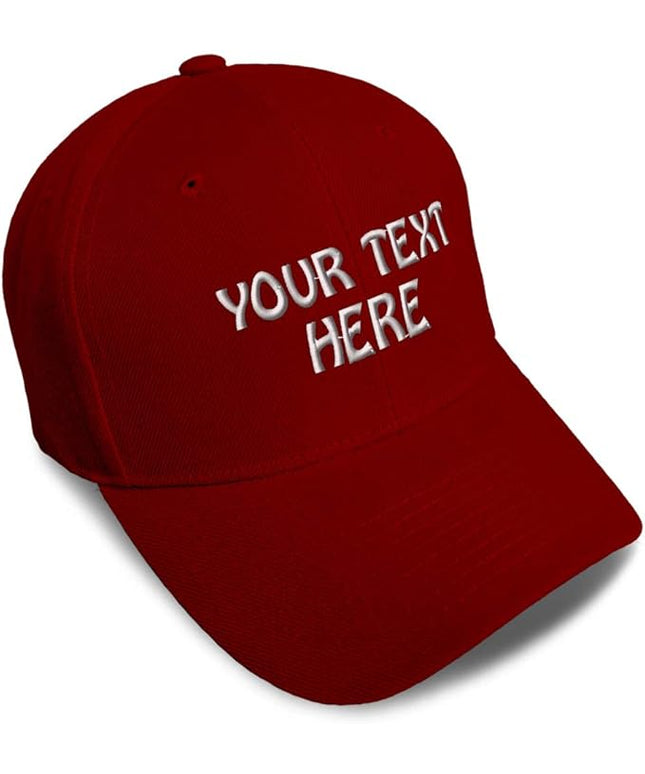 Baseball Cap Custom Personalized Text Dad Hats for Men & Women Strap Closure