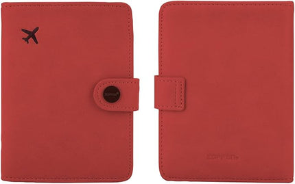 ZOPPEN Passport Holder Women, Passport Cover Travel Wallet Rfid Blocking Passport Wallet Cover Case Travel Essentials Document Organizer, Scarlet Red