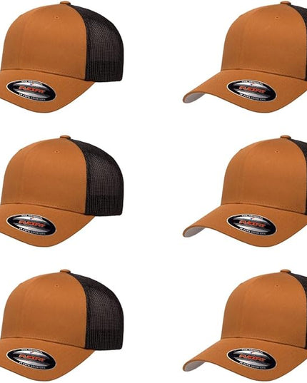 Flexfit 6511 Fitted Mid-Profile Stretchable Mesh Panels Trucker Cap | Bulk Pack Available