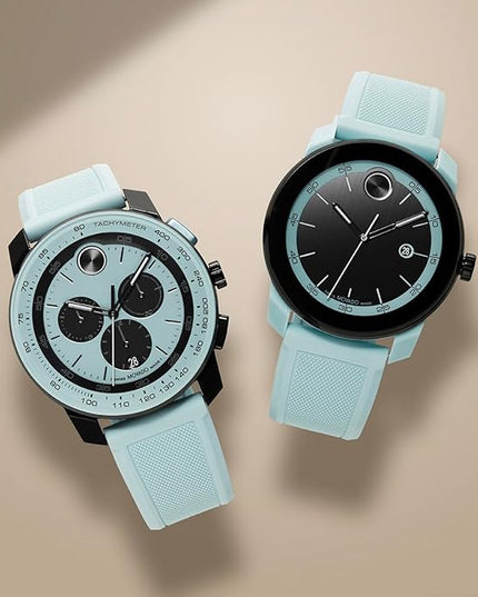 Movado Bold TR90 Ultra Modern Watch for Men and Women - Swiss Quartz 3H Movement, Leather Strap - Water Resistant 3ATM/30 Meters - Sporty Style Wristwatch for Everyone - 42mm