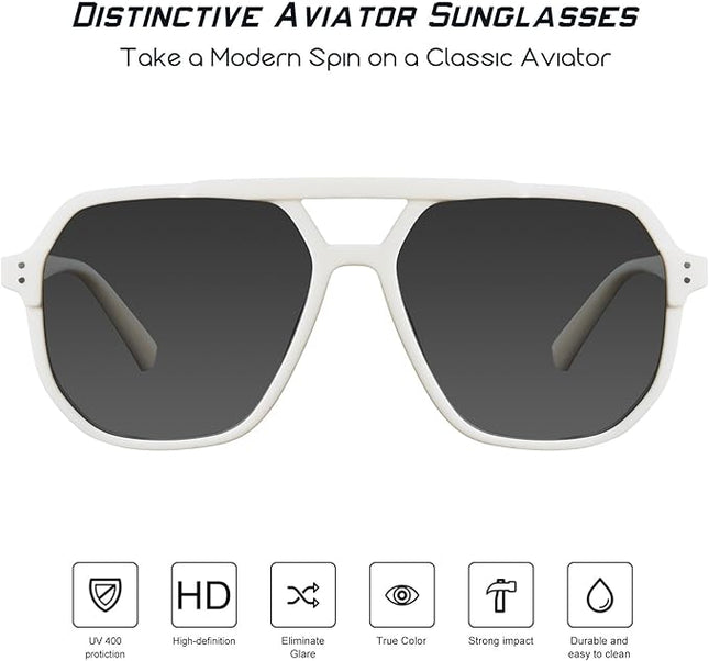 mosanana Oversized Aviator Sunglasses for Women and Men with Polarized Lens MS52243