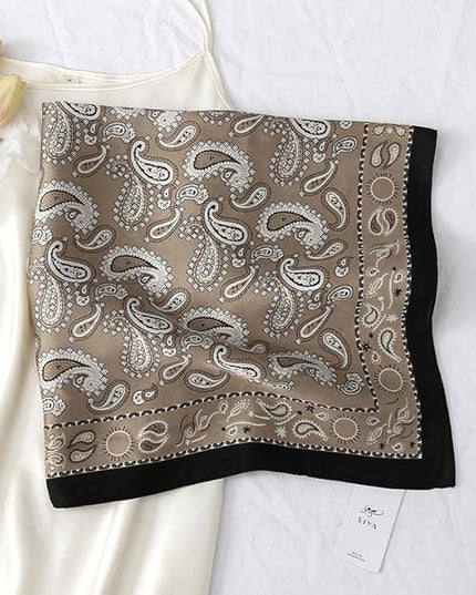 MINIDORA Satin Scarves for Women 27.5 × 27.5 inches Medium Square Elegant Silk Feeling Head Scarf