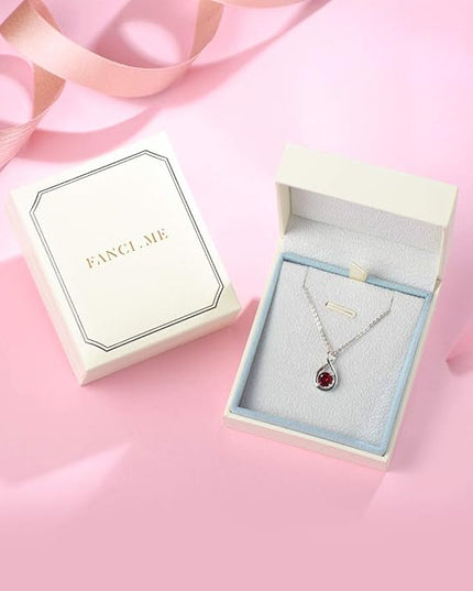 FANCIME Birthstone Necklaces for Women Fine Jewelry Sterling Silver Dainty Infinity Pendant Anniversary Birthday Christmas Gifts for Her Wife Mom Lady Daughter, Chain 16"+2" Extend