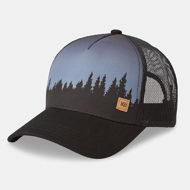 tentree Juniper Graphic Baseball Snapback Cap – Organic Cotton, Adjustable Fit, 2-Way Stretch Fabric, Eco-Friendly & Sustainable, Breathable & Absorbent, Unisex, Meteorite Black/White – One Size
