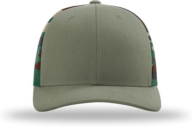 Richardson 112 Trucker Hat - Premium Adjustable Snapback Hat - Structured Six Panel Richardson Blank Caps