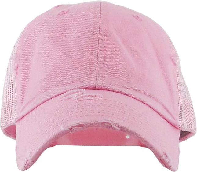 KBETHOS Vintage Washed Distressed Cotton Dad Hat Baseball Cap Adjustable Polo Trucker Unisex Style Headwear