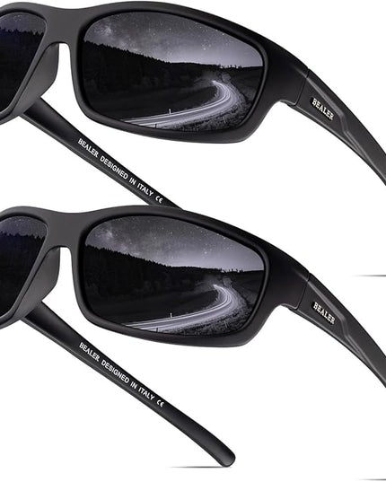 BEALER Polarized Sports Sunglasses for Men Lightweight TR90 Frame Sun Glasses Driving Cycling Fishing UV Protection Shades