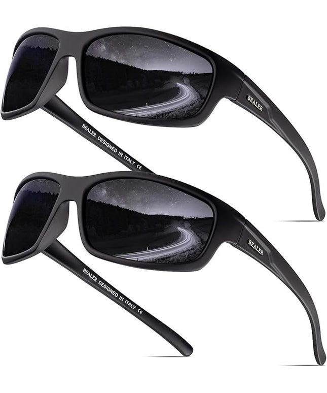 BEALER Polarized Sports Sunglasses for Men Lightweight TR90 Frame Sun Glasses Driving Cycling Fishing UV Protection Shades