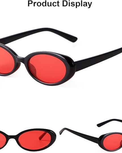 90s Sunglasses for Women Men Retro Small Oval Sunglasses