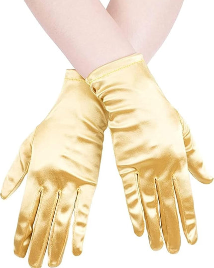 Sahabowi Satin Gloves Formal Bridal Banquet Party Wedding Opera Solid Colorful Mitten For Women