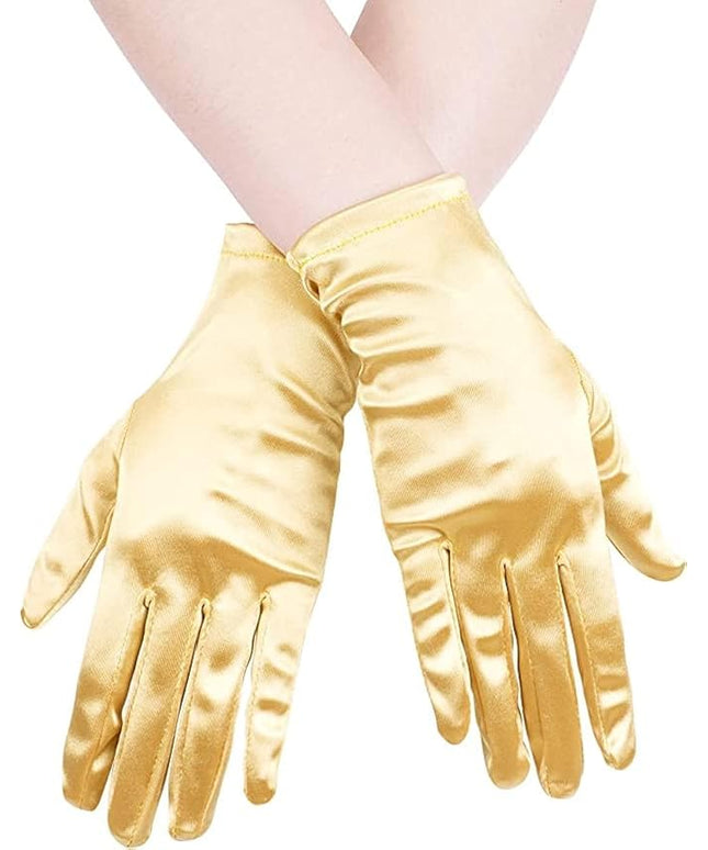 Sahabowi Satin Gloves Formal Bridal Banquet Party Wedding Opera Solid Colorful Mitten For Women