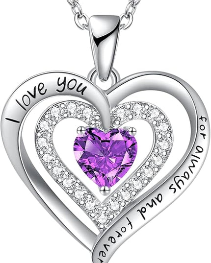 REDBEE Necklaces for Women Birthstone Heart Necklace Jewelry for Wife Girlfriend Woman Necklace