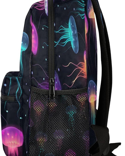 Large Backpack with 15.6 Inch Laptop Compartment, Fantasy Jellyfish Ocean Animal Adult Backpack for Work, Travel & School College Boys Girls