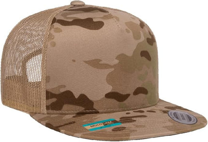Yupoong 5-Panel YP Classic Trucker Cap | High Profile Flat Visor Snapback | OSFM | Bulk Packs Available