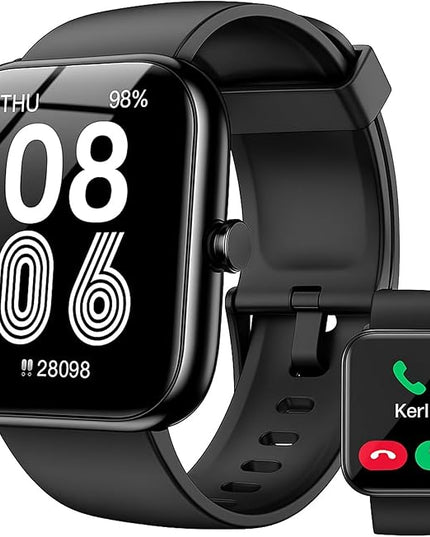 Smart Watch with Alexa Built-in, 1.83" HD Touchscreen, Digital Bluetooth Calling, IP68 Waterproof Fitness Tracker, 120+ Sports Modes, 24/7 Heart Rate/Sleep Monitor for iPhone Android (Black)